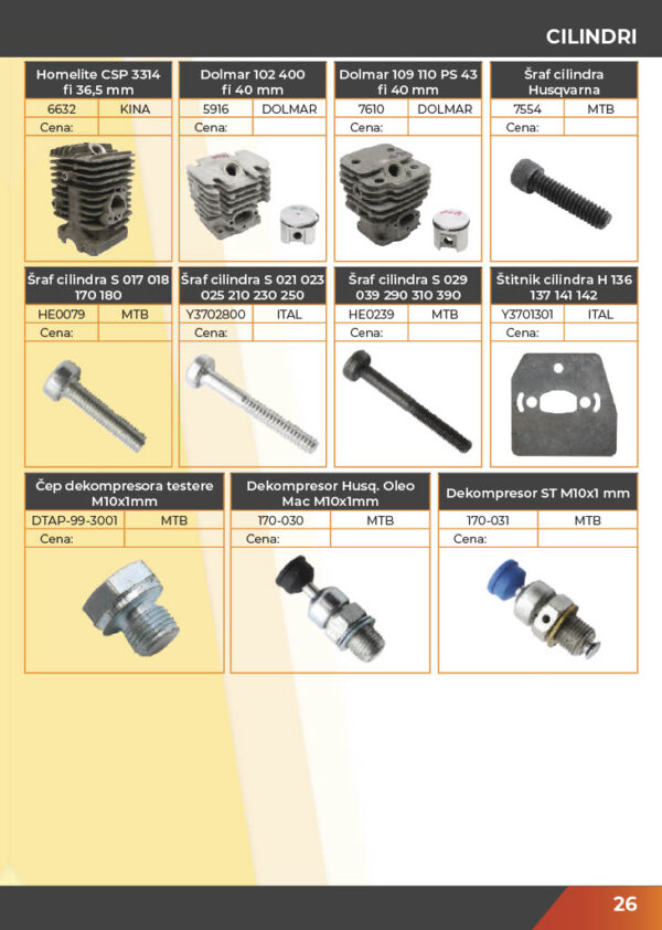 KATALOG DELOVA Testere / ŠUMA  2021.god